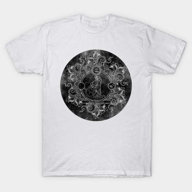 Zodiac - Coal - Aquarius T-Shirt by aleibanez